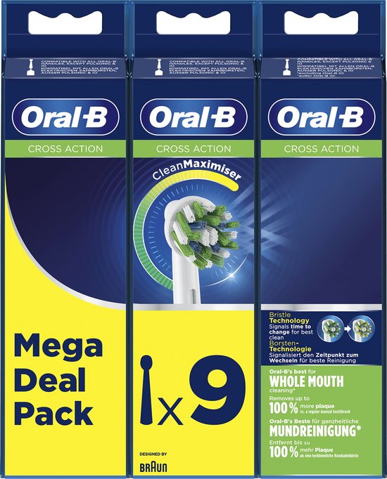 Oral-B Cross Action - CleanMaximiser Technologie - Opzetborstels - 9 Stuks