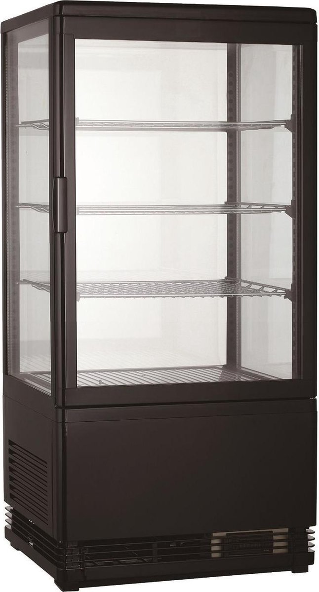 Combisteel Koelvitrine - 78L - Zwart - 0°c/+12°c - 4 Niveaus - 428x386x960mm