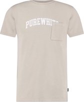 Purewhite -  Heren Slim Fit    T-shirt  - Bruin - Maat XXL
