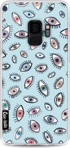 Casetastic Samsung Galaxy S9 Hoesje - Softcover Hoesje met Design - Eyes Blue Print