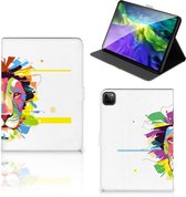 Tablethoesje met Naam iPad Pro 11 (2020) Cover met Magneetsluiting Super als Cadeautjes voor Jongens Lion Color