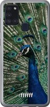 Samsung Galaxy A21s Hoesje Transparant TPU Case - Peacock #ffffff