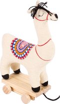 House of India - Speelgoed - Trekdier La de Lama - Gehaakt  met sierlijke embroidery-  Gratis verzending