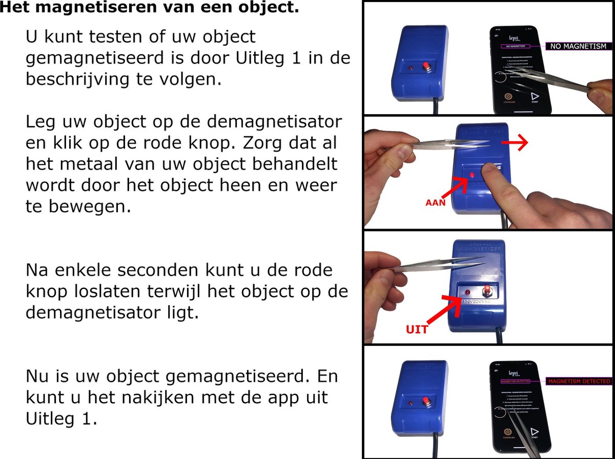 Degausser Demagnetizer Magnetiseren Demagnetiseerplaat Demagnetisering Demagnetiseerapparaat