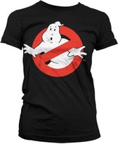 Ghostbusters - t-shirt distressed logo - girly black (s)
