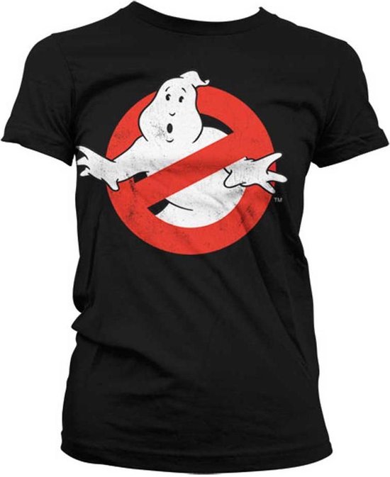 GHOSTBUSTERS - T-Shirt Distressed Logo - GIRLY Black