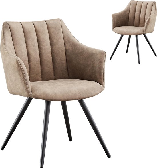 Set van 2 stoelen modern 81 cm grijs et zwart | bol.com