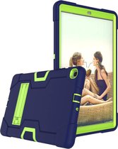 Samsung Galaxy Tab A 10.1 (2019) Hoes - Schokbestendige Back Cover - Hybrid Armor Case - Blauw/Groen