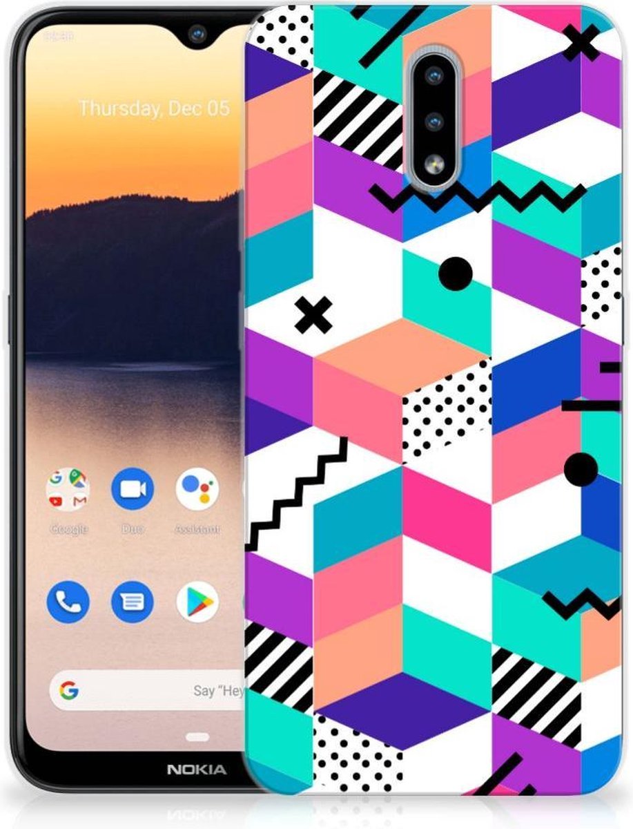 Nokia 2.3 TPU Hoesje Blokken Kleurrijk