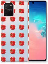 GSM Hoesje Geschikt voor Samsung Galaxy S10 Lite Smartphonehoesje Transparant Paprika Red