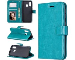Telefoonhoesje - Bookcase Geschikt voor: Samsung Galaxy A40 hoesje book case turquoise
