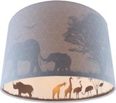 Olucia Safari - Kinderkamer plafondlamp - Blauw - E27