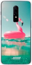 OnePlus 6 Hoesje Transparant TPU Case - Flamingo Floaty #ffffff
