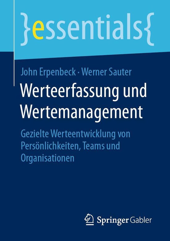 essentials - Werteerfassung und Wertemanagement - cover