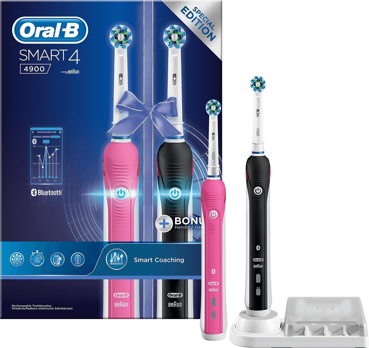 spontaan oogsten engel Oral-B Smart 4 4900 - Elektrische Tandenborstel - Duopack | bol.com