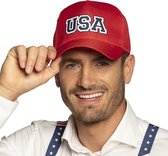 2x Amerika USA verkleed petten/caps rood voor volwassenen - Verstelbare petjes 2 stuks