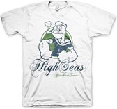 Popeye Heren Tshirt -M- High Seas Aftershave Tonic Wit