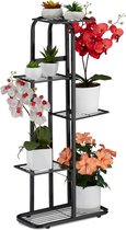 Relaxdays plantenrek metaal - plantenstandaard - planten etagere - 5 etages - bloemenrek