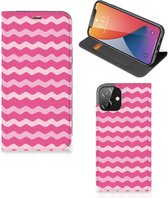 GSM Hoesje ontwerpen Geschikt voor iPhone 12 | Geschikt voor iPhone 12 Pro Fotohoesje Waves Pink