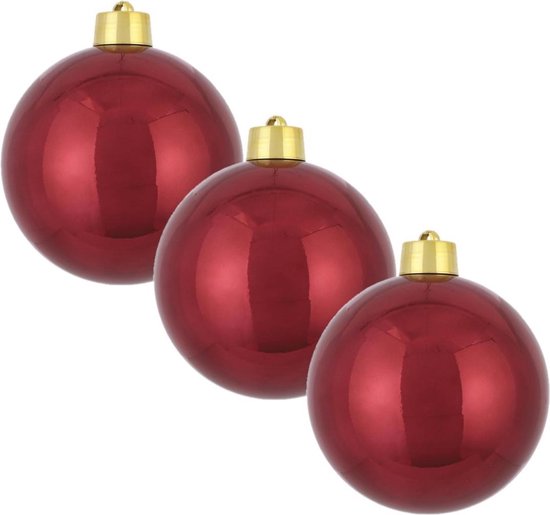 3x Grande boule de Noël incassable rouge foncé 20 cm - Boules rouges de  Groot taille | bol.com