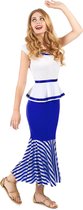 Vegaoo - Wit en blauw Galliër kostuum voor vrouwen