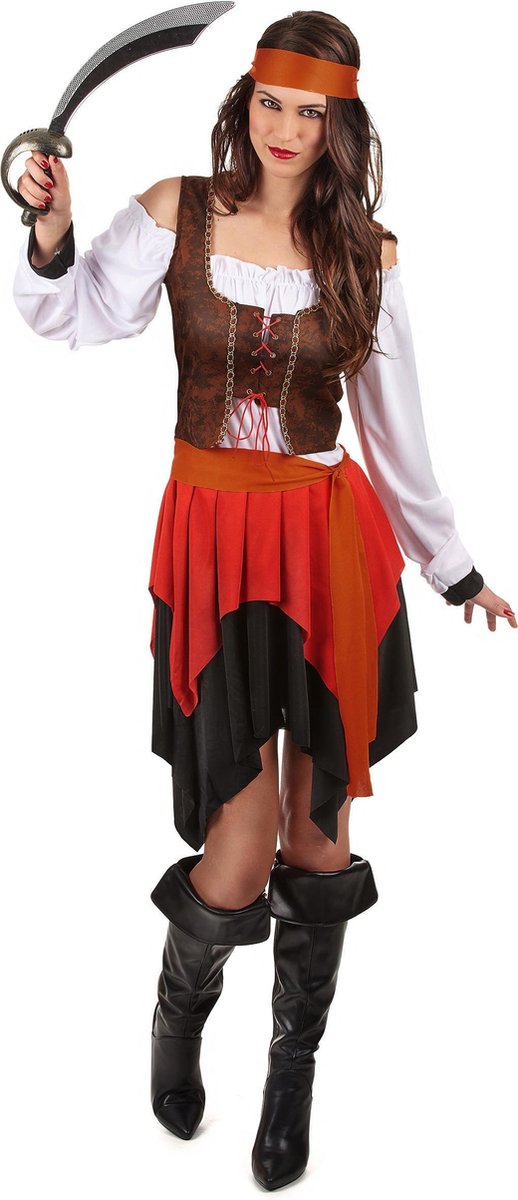 ATOSA - Piraten kostuum met bruin korset voor vrouwen - XS / S (34 tot 36)  | bol