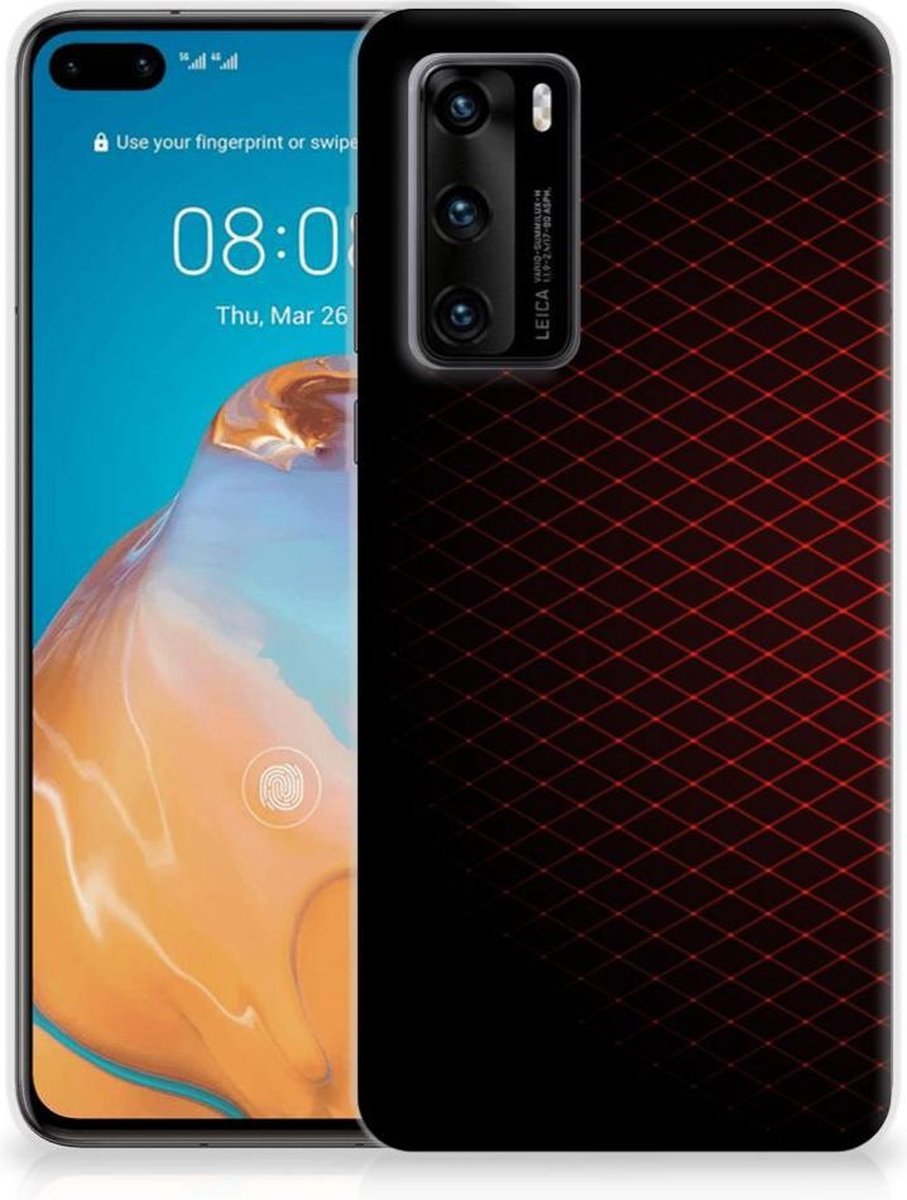 Huawei P40 TPU bumper Geruit Rood