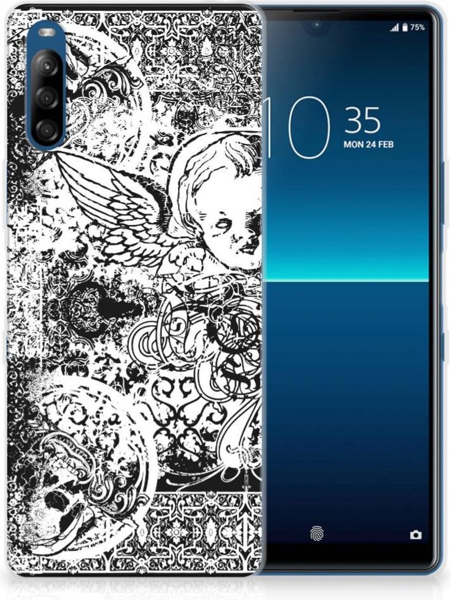 Silicone Back Case Sony Xperia L4 Skulls Angel