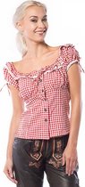 Partyxclusive Blouse Liesl Dames Polyester Rood/wit Mt M