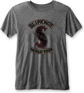 Slipknot Heren Tshirt -S- World Tour Grijs