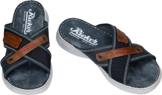 Rieker -Heren - blauw donker - pantoffel/slippers - maat 40 | bol.com