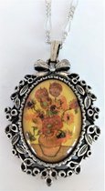 Ketting met hanger fel gele zonnebloemen Vincent van Gogh