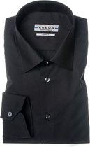 Ledub overhemd regular fit zwart semi spread
