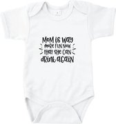 Rompertjes baby met tekst - Mom is way more fun now that she can drink again - Romper wit - Maat 62/68