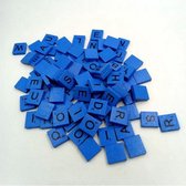 100 stuks houten letters blauw