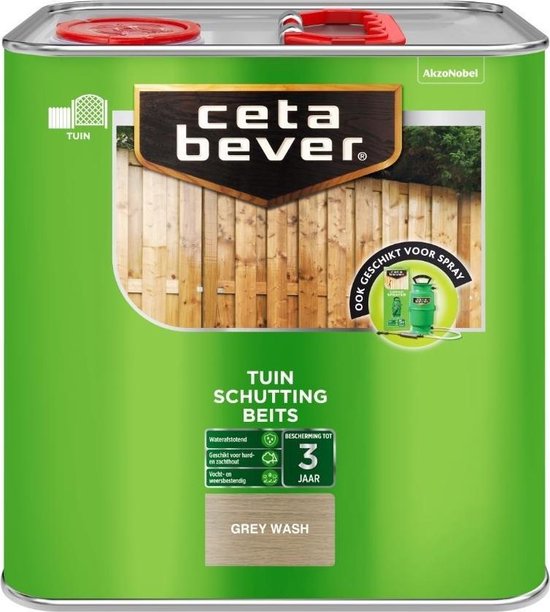 CetaBever Tuin Schutting Beits - Waterafstotend - Grey Wash - 2,5 liter