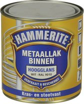 Hammerite Hoogglans Metaallak Binnen - Krasvast - RAL 9010 - 500 ml