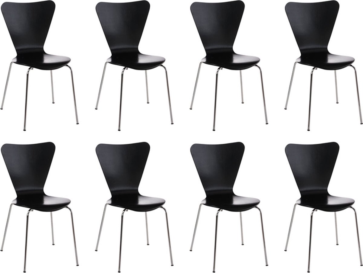 CLP Calisto - 8x Bezoekersstoel zwart