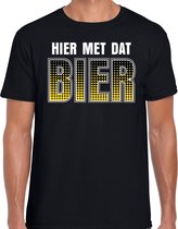 Oktoberfest Hier met dat bier drank fun t-shirt / shirt zwart voor heren - bier drink shirt kleding- oktoberfest / bierfeest outfit XL