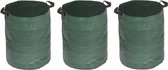 3x stuks groene tuinafvalzakken opvouwbaar 120 liter - Tuinafvalzakken - Tuin schoonmaken/opruimen - Tuinonderhoud