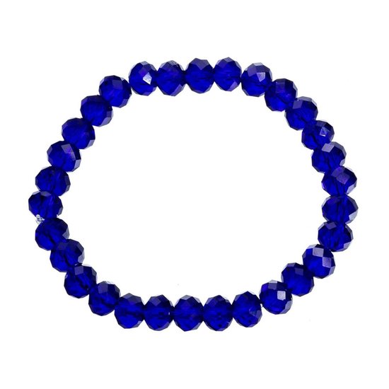 Melady Kralen Armband 30beads*8mm Blauw Glas Rond Kralen Armband Dames Armbandjes Sieraden Dames