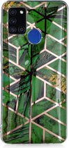 Marble Design Back Cover - Samsung Galaxy A21s Hoesje - Emerald