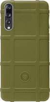 RUGGED SHIELD Rubber Bumper Case Hoesje Geschikt voor Huawei P20 Pro - Groen