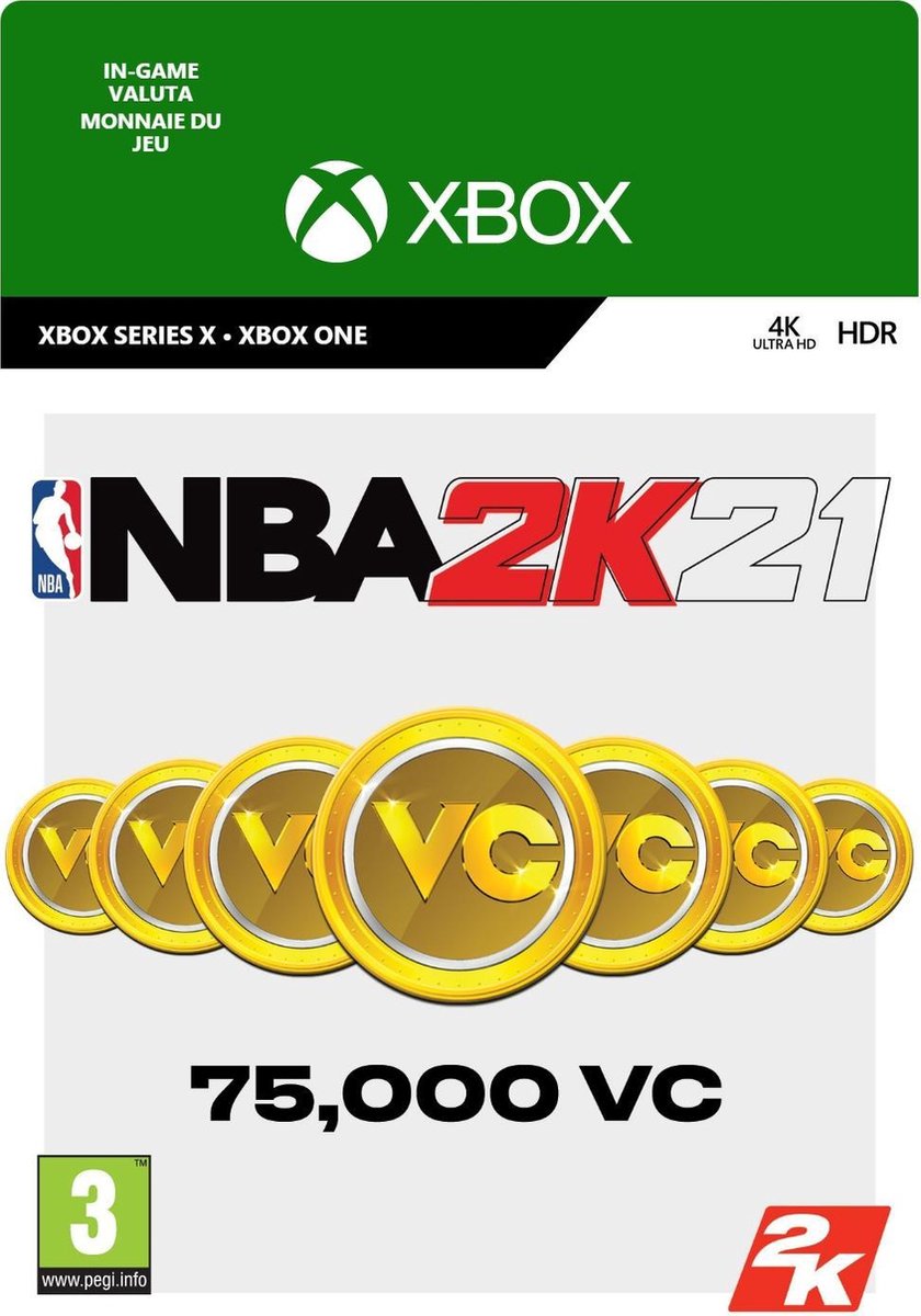 NBA 2K21: 75,000 - In-Game Valuta - Xbox Series X/S/Xbox One