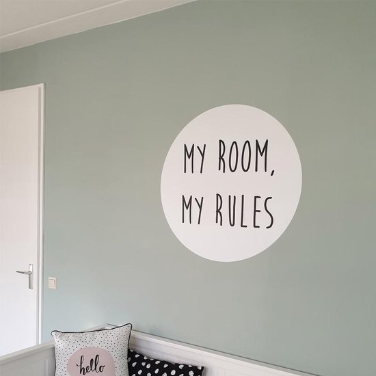 Muursticker cirkel "My room, my rules" | Stoere kinderkamer muurdecoratie  |... | bol.com