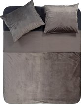 Y-NOT - Fluweel/Velvet - Dekbedovertrek - Eenpersoons - 140x200/220 cm - Taupe