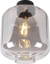 QAZQA qara - Design Plafondlamp - 1 lichts - Ø 250 mm - Zwart -  Woonkamer | Slaapkamer | Keuken