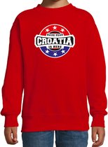 Have fear Croatia is here sweater met sterren embleem in de kleuren van de Kroatische vlag - rood - kids - Kroatie supporter / Kroatisch elftal fan trui / EK / WK / kleding 170/176