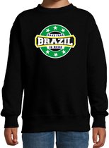 Have fear Brazil is here / Brazilie supporter sweater zwart voor kids 14-15 jaar (170/176)