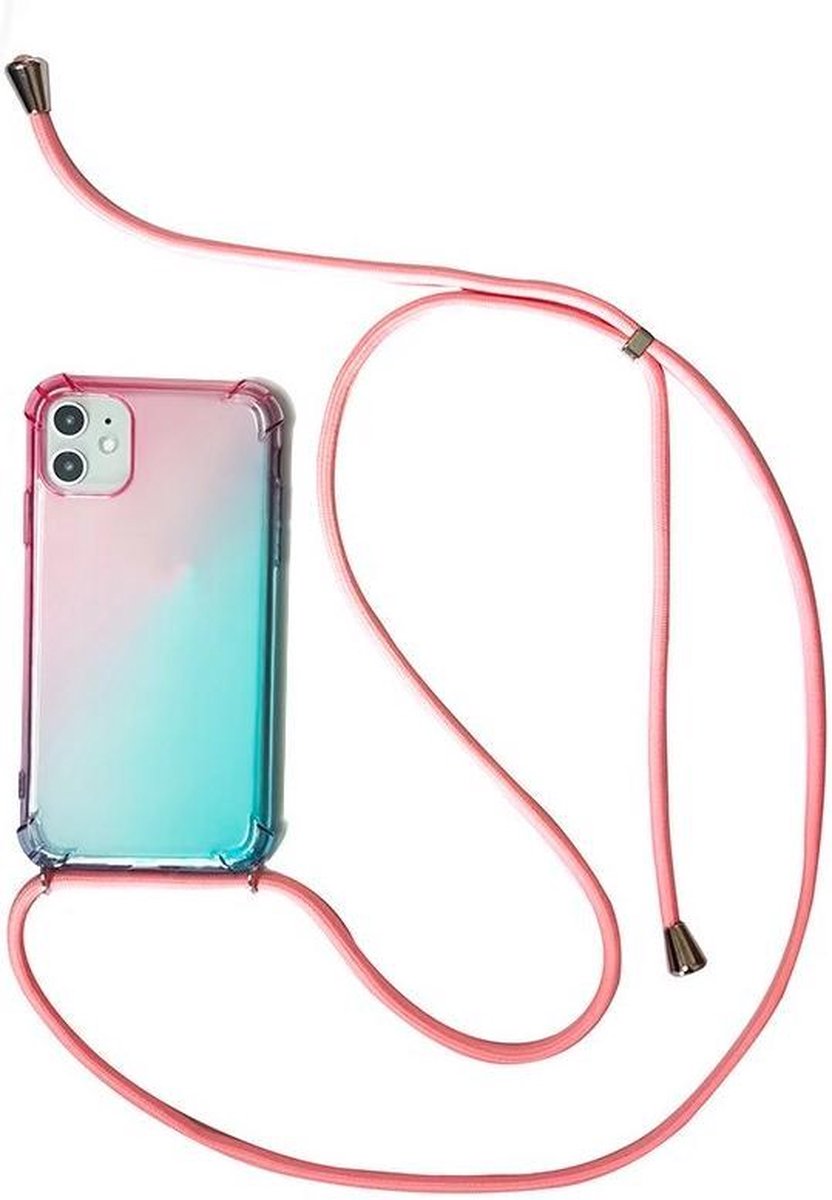 Coqinen Telefoonhoesje Met Koord – Compatibel Met IPhone 7/8/SE 2020, Verstelbaar, Schokbestendig, Roze, Handvrij Dragen